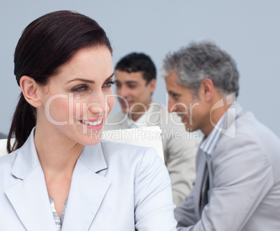 Portrait of a beautiful businesswoman in a meeting