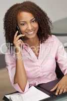 Beautiful Mixed Race African American Woman Talking On Cell Phon