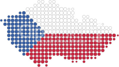 Karte und Fahne von Tschechien