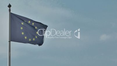 EU flag waving in the wind