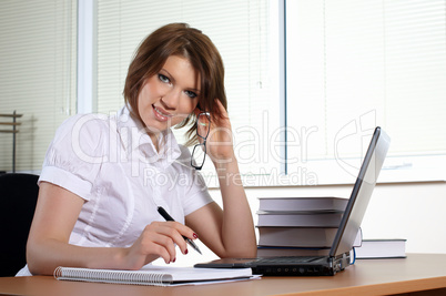 young woman in office