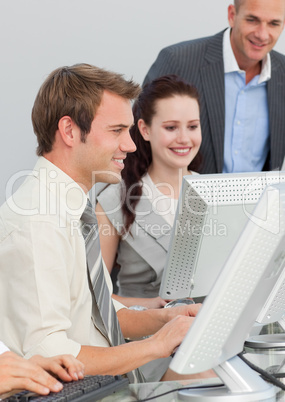 Business people and manager working in an office