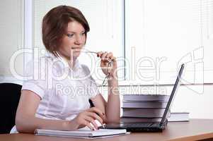 young woman in office