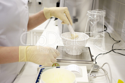 preparation of a medicine in a laboratory