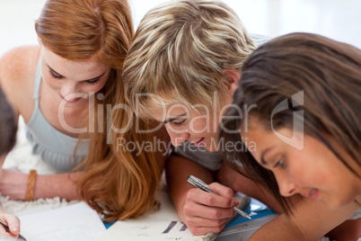 Portrait of a teenagers doing homework