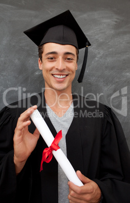 Teen Guy Celebrating Graduation in the class