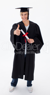 Happy Teen Guy Celebrating Graduation