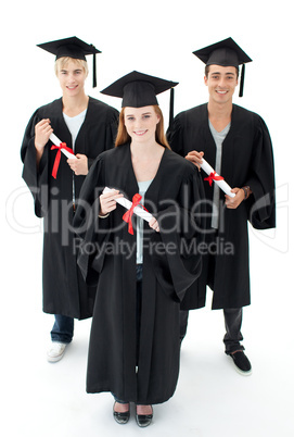 Group of teenagers celebrating after Graduation