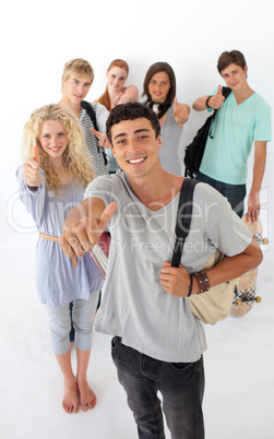 Teenagers going through the high school