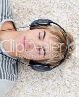 Teen guy listening to music