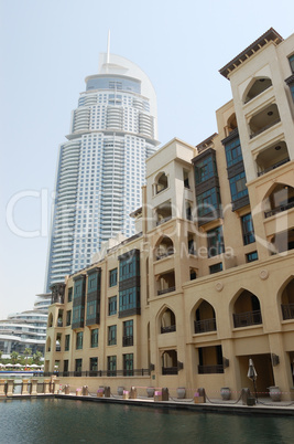 Hotels buildings in Dubai downtown, UAE