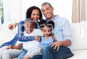 Portrait of a Smiling Afro-american family