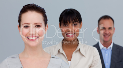 Portrait of smiling multi-ethnic business people