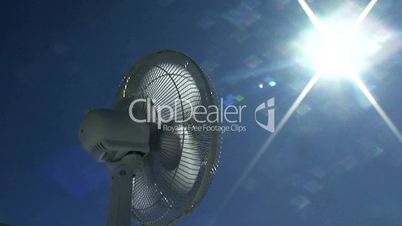 Oscillating fan trying to cool down a blazing mid day sun 2