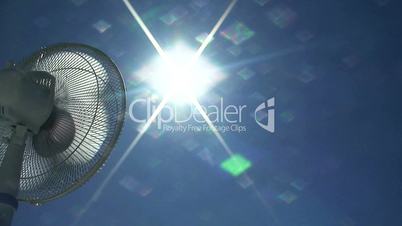 Oscillating fan trying to cool down a blazing mid day sun 4