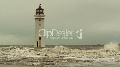 Lighthouse on a stormy day 7 slow motion