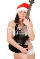 santa claus with guitar