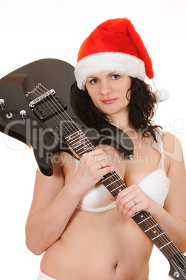 santa claus with guitar