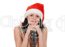 santa claus with guitar