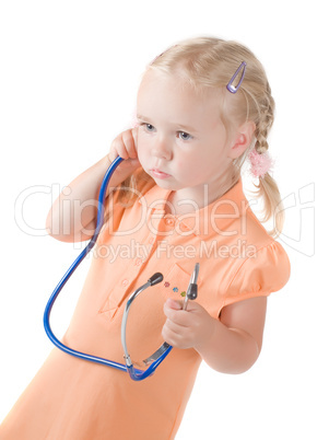 Little girl with sthetoscope