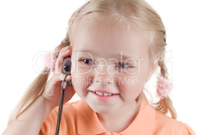 Little girl with mobile