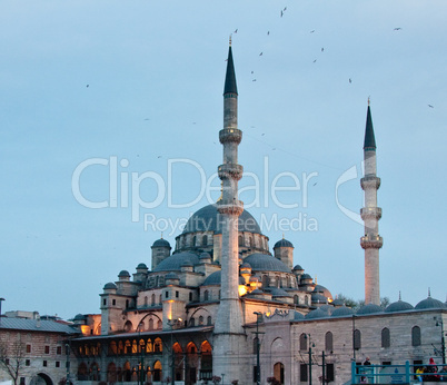 Yeni or New Mosque by Galata bridge in Istanbul