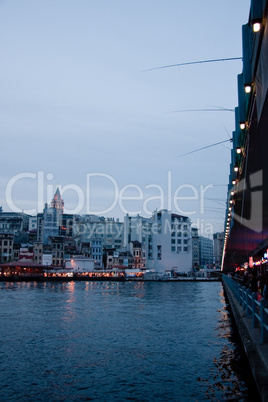 View of Galata bridge towards tower