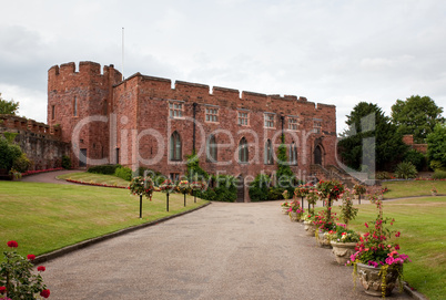 Shrewsbury Castle with floral driveway