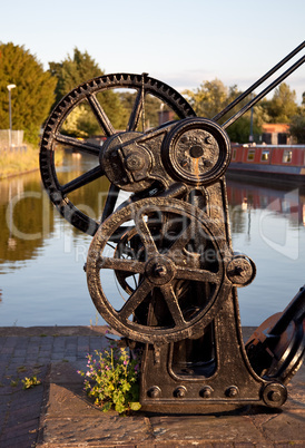 Old winch by canal in Ellesmere