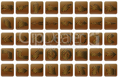 golden stripe web buttons arrows