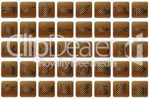 golden stripe web buttons arrows