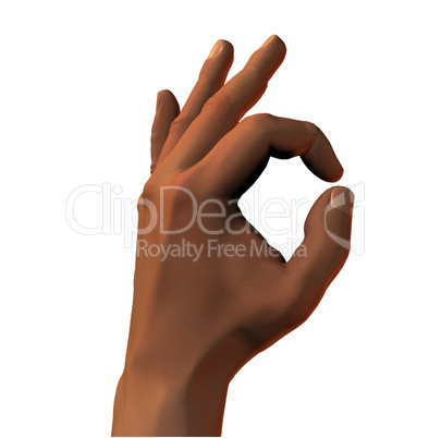 3D hand OK sign