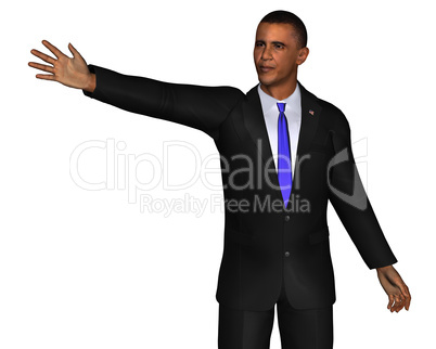 Barack Obama 3d model isolated on a white