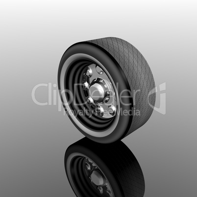 tire wheel on a grey background