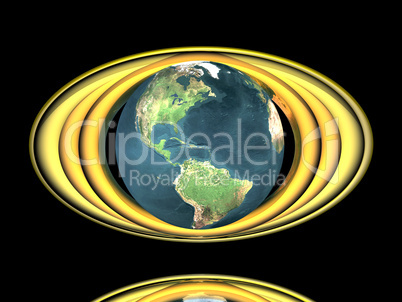 earth model with golden rings