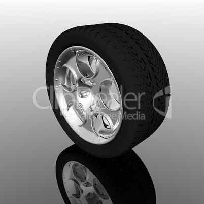 tire wheel on a grey background