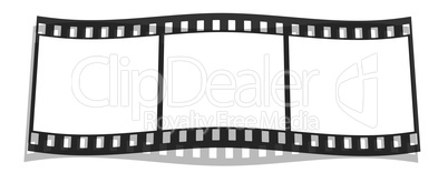 film stripe with blank images isolated on a white