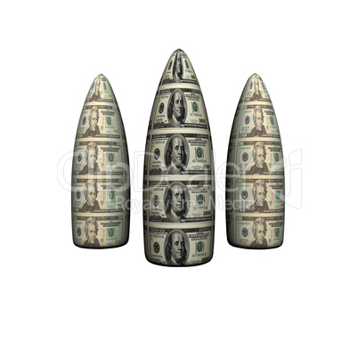 bullets with usa dollars texture
