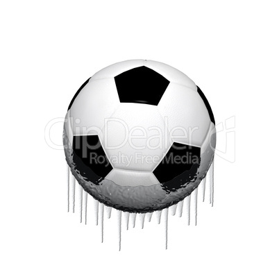 ice soccer ball isolated on a white
