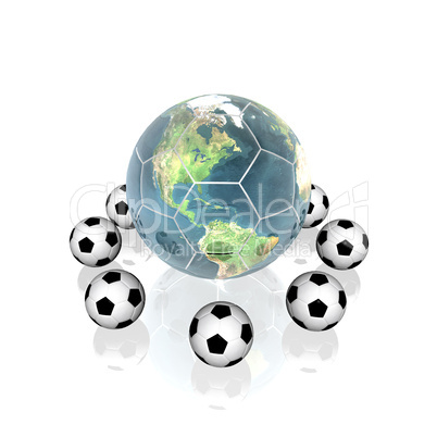 Soccer ball with earth