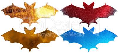 4 metal bats silhouette with water droplets