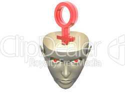 red venus simbol in girl head