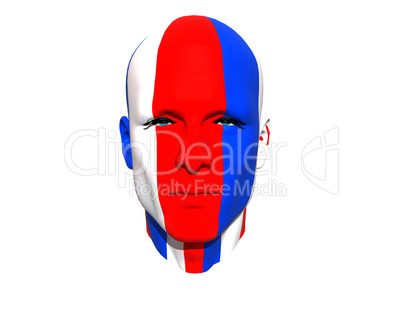 3D man head flag textured