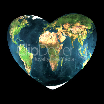 heart with earth texture