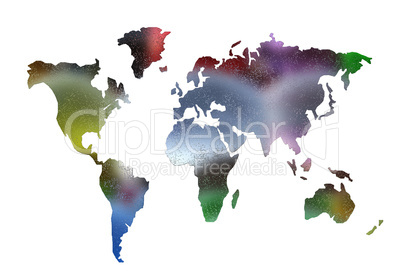 world map silhouette isolated on white