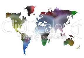 world map silhouette isolated on white