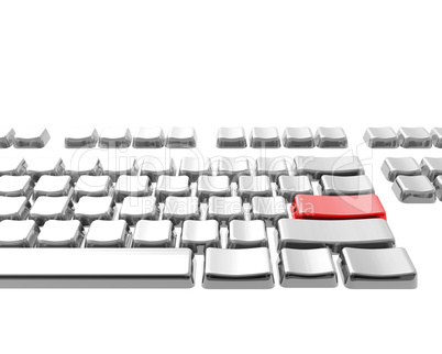keyboard with red key