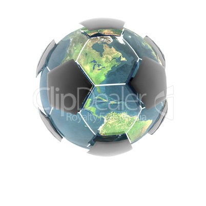 Soccer ball with earth