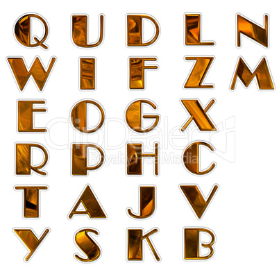 set of 3d bright alphabet