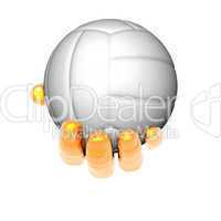 hand with volleyball